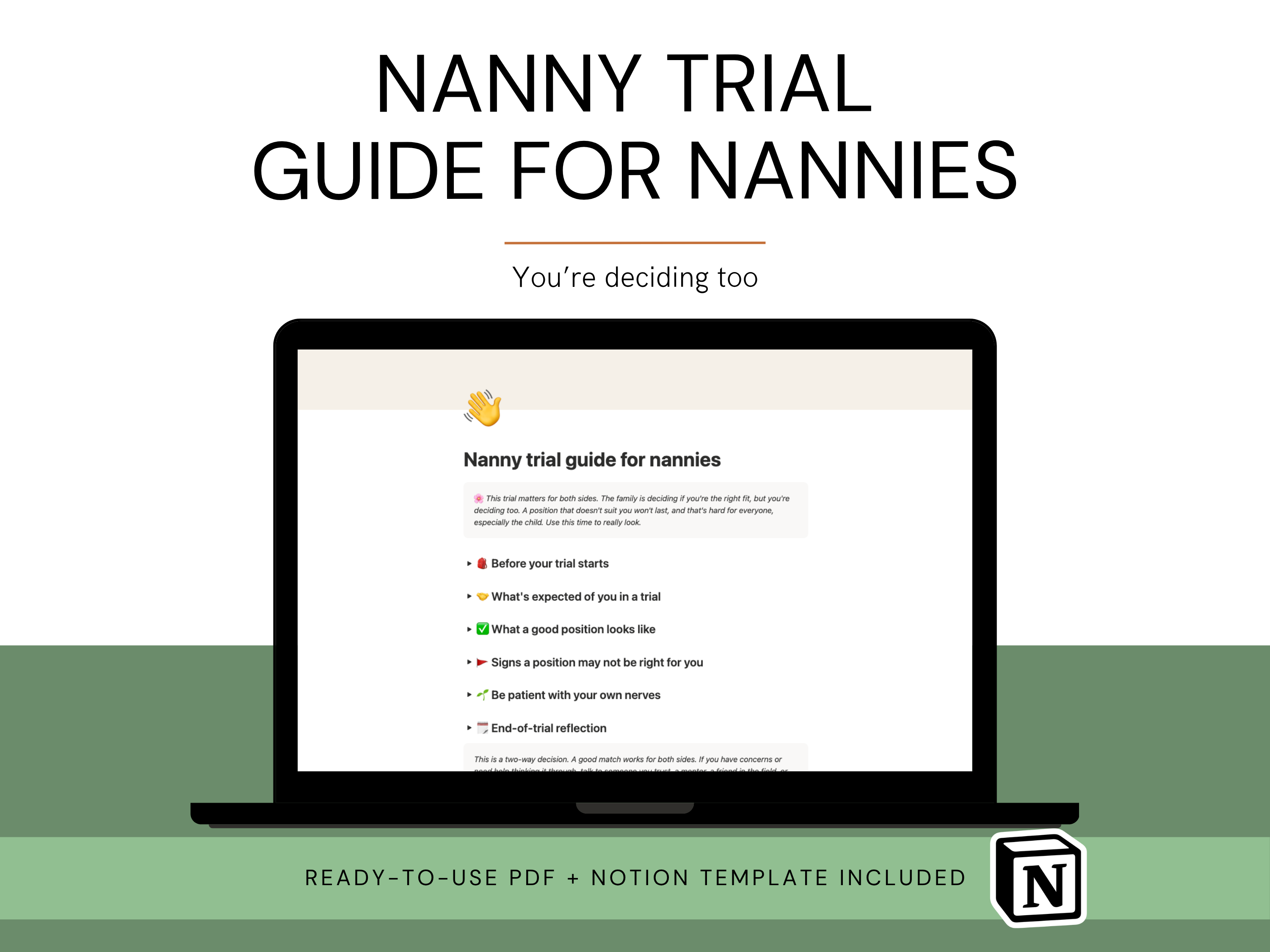 Nanny Trial Guide for Nannies - you are deciding too